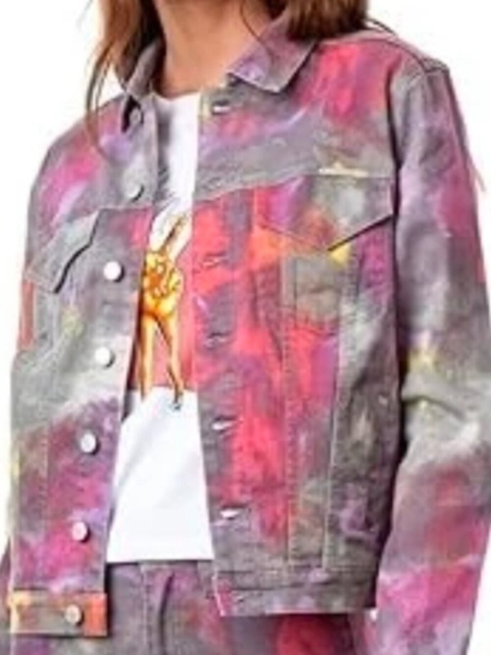 New Vintage Jordache Tie Dye Denim 90s.Coat Size XL